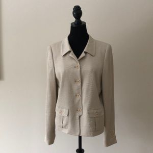 Armani Collezioni champagne silk jacket.